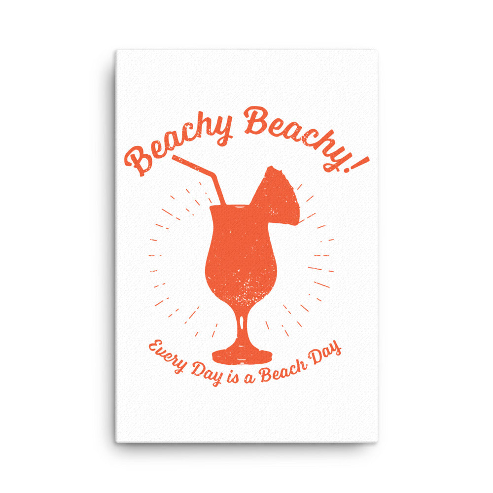 Beachy Beachy Vintage Tropical Boat Drink Canvas Wall Art