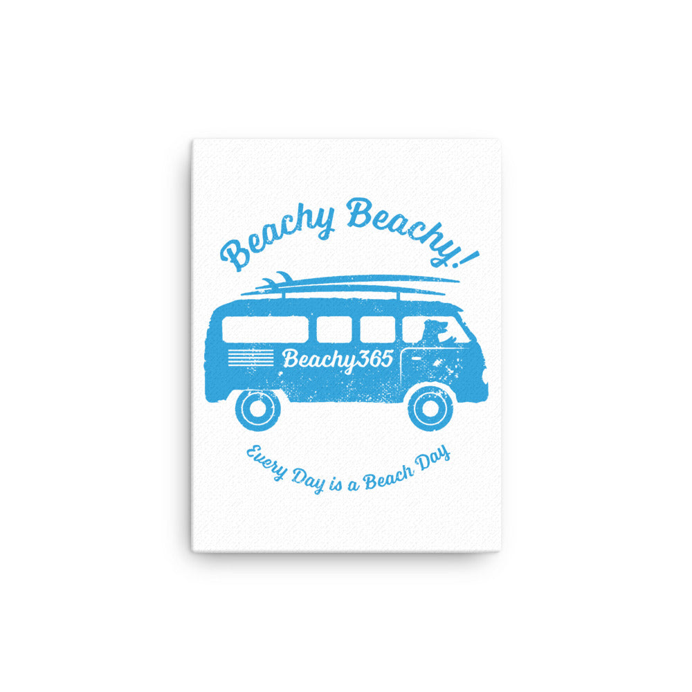 Beachy Beachy Vintage Surfbus Dog Canvas Wall Art