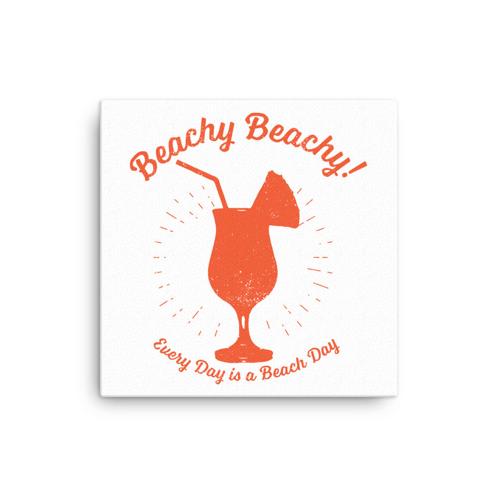 Beachy Beachy Vintage Tropical Boat Drink Canvas Wall Art