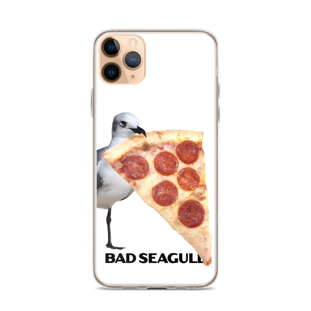 Bad Seagull with Pizza Extreme-Close-Up iPhone Case
