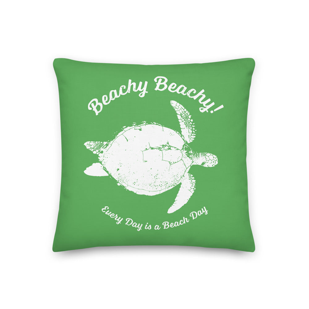 Beachy Beachy Vintage Sea Turtle on Green Pillow - 2-Sided Print