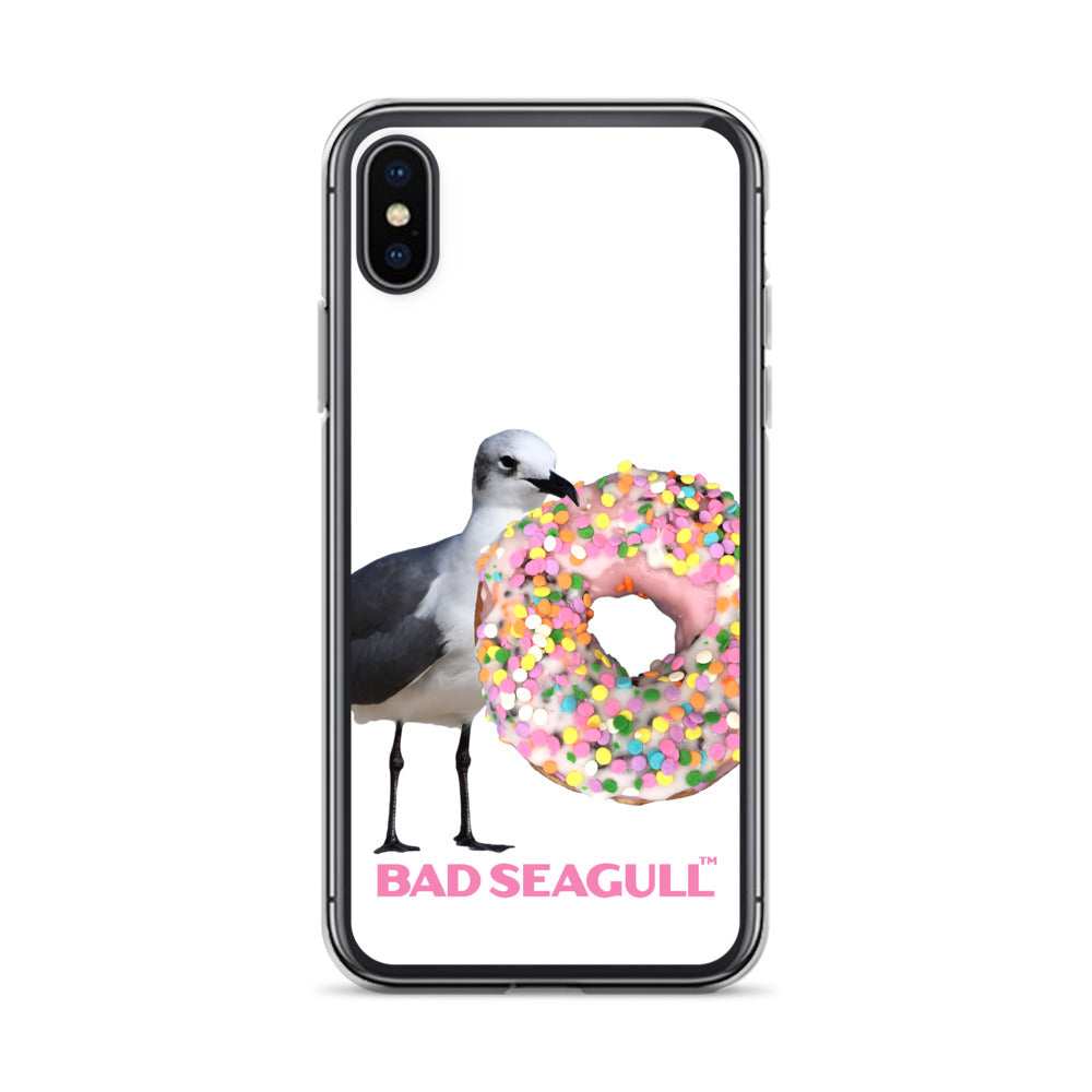 Bad Seagull with Doughnut Extreme-Close-Up iPhone Case