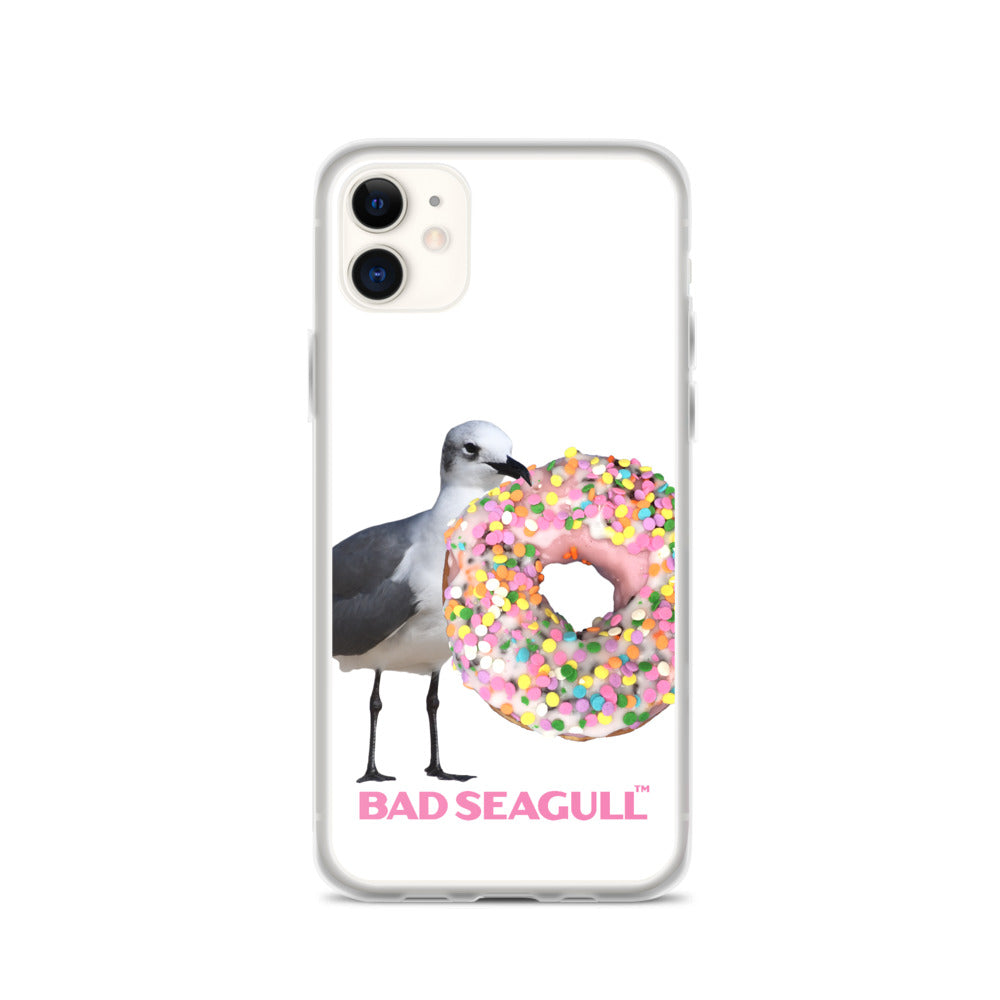 Bad Seagull with Doughnut Extreme-Close-Up iPhone Case