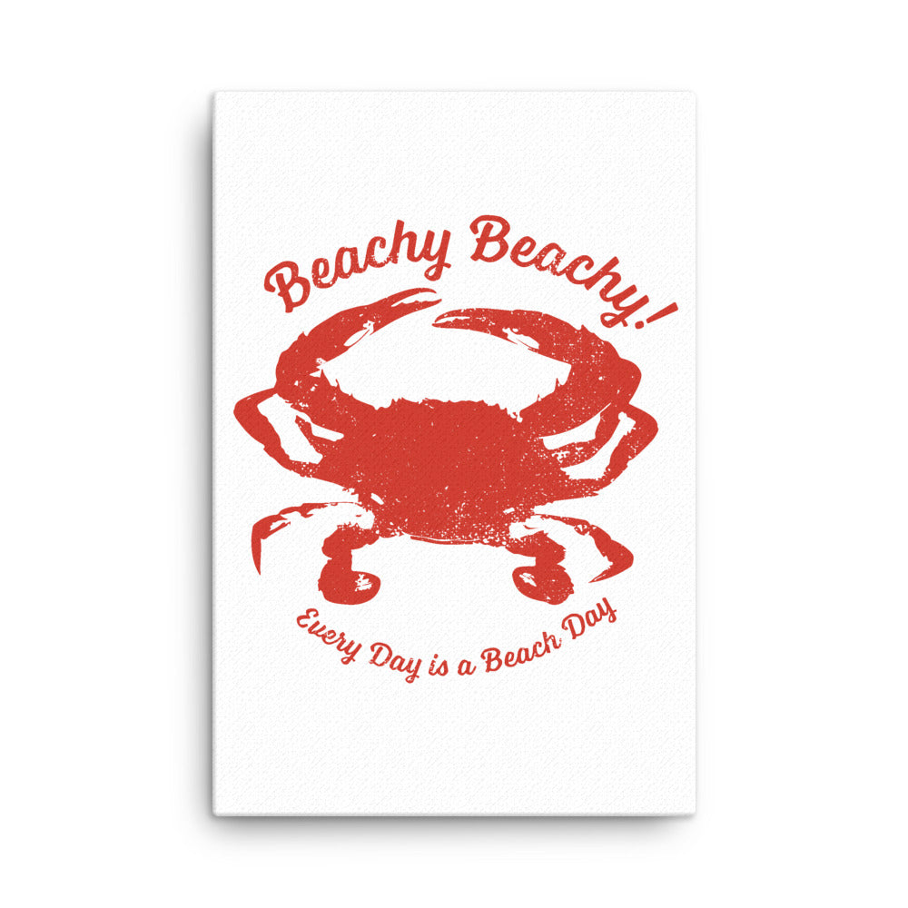 Beachy Beachy Vintage Crab Canvas Wall Art
