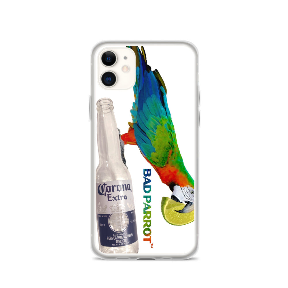 Bad Parrot with Beer and Lime Extreme-Close-Up iPhone Case