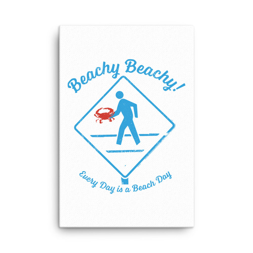 Beachy Beachy Vintage Crabber Crossing Canvas Wall Art