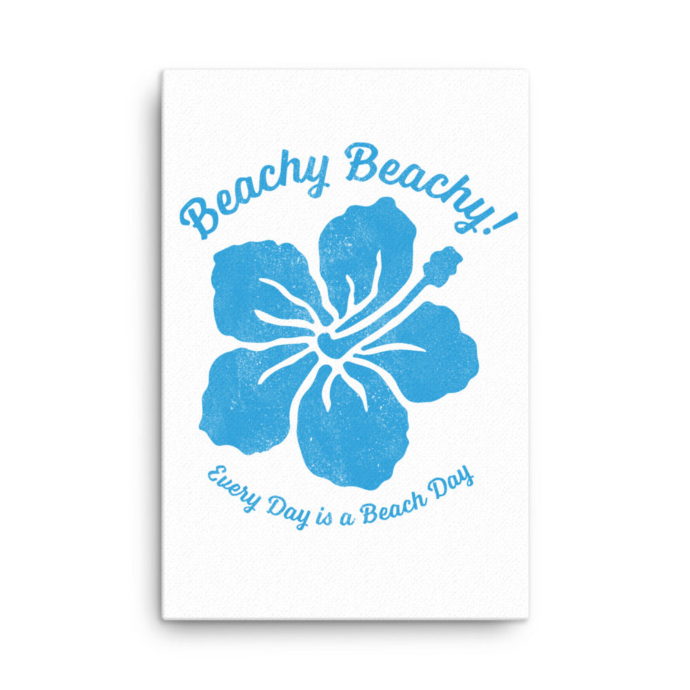 Beachy Beachy Vintage Tropical Flower Canvas Wall Art