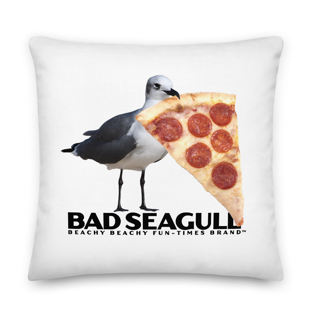 Bad Seagull Jumbo Pizza Logo Pillow - 2-Sided Print