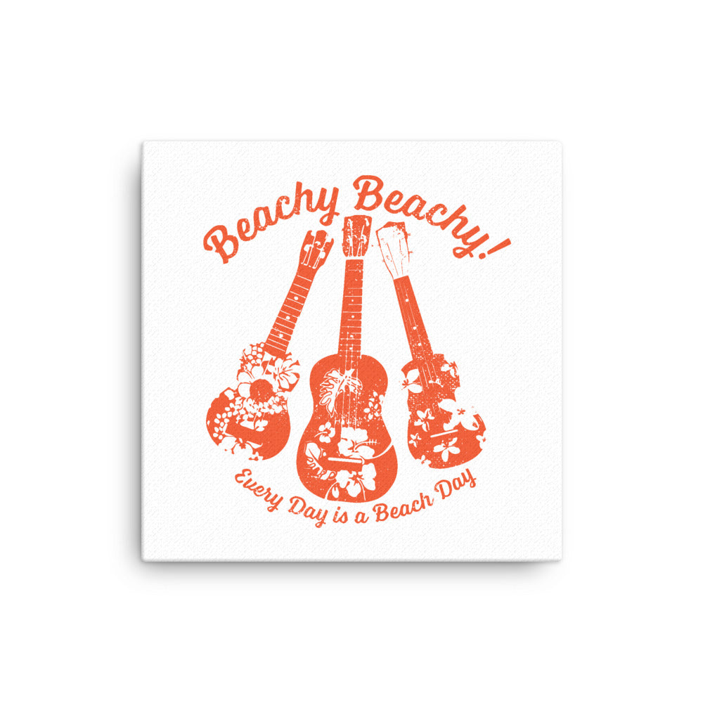 Beachy Beachy Vintage Ukuleles Canvas Wall Art