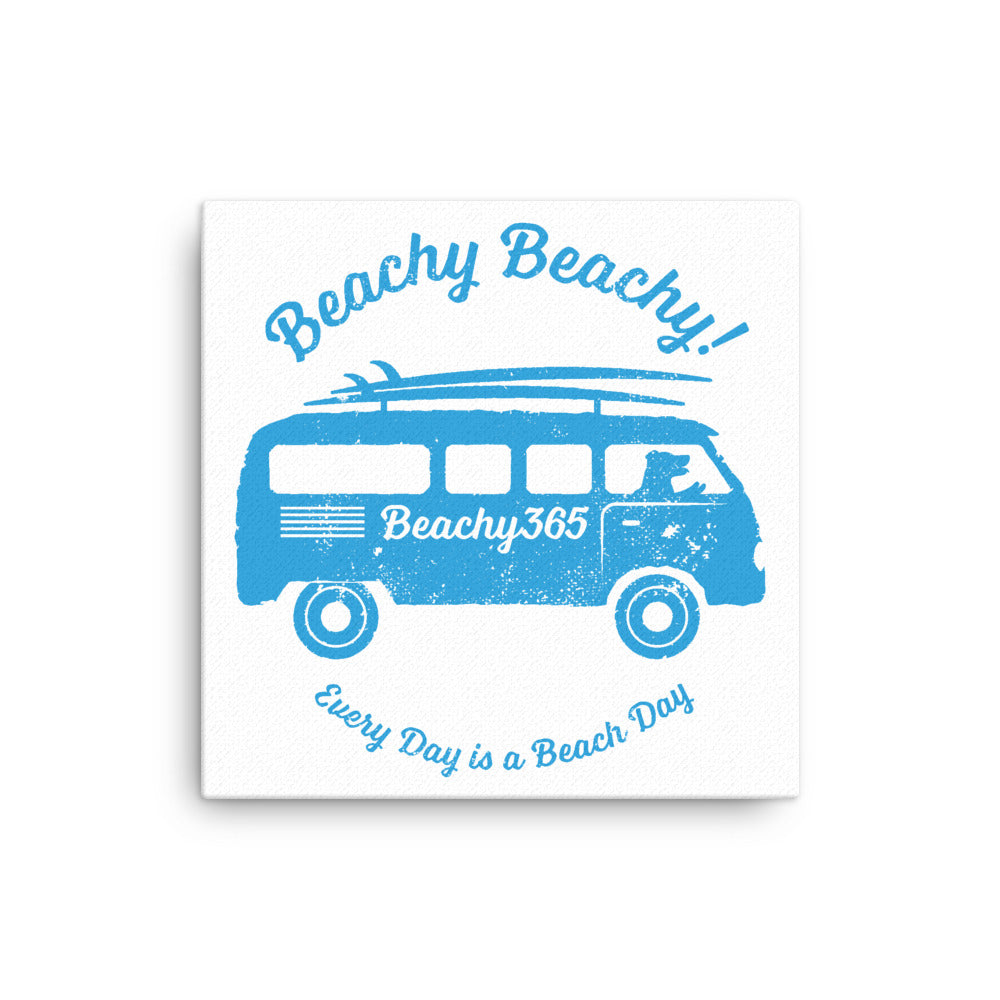 Beachy Beachy Vintage Surfbus Dog Canvas Wall Art