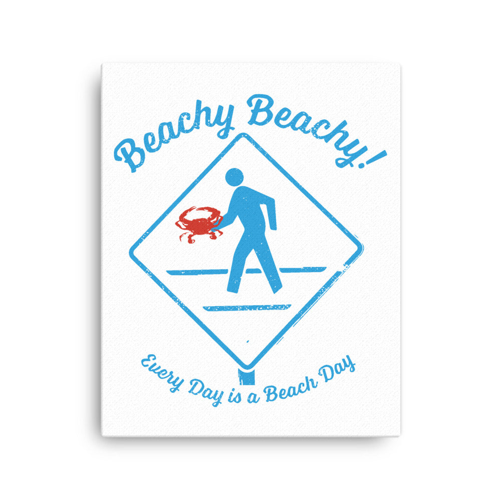 Beachy Beachy Vintage Crabber Crossing Canvas Wall Art