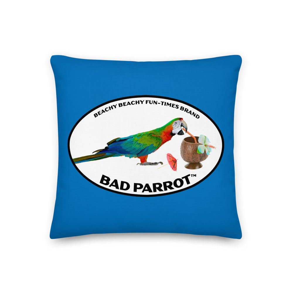 Bad Parrot with Coconut Cup Boat Drink Pillow - 2-Sided Print