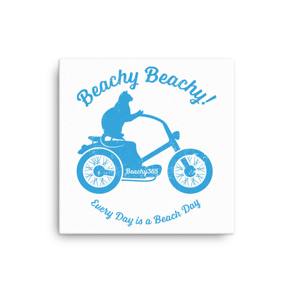 Beachy Beachy Vintage Scooter-Cat Canvas Wall Art