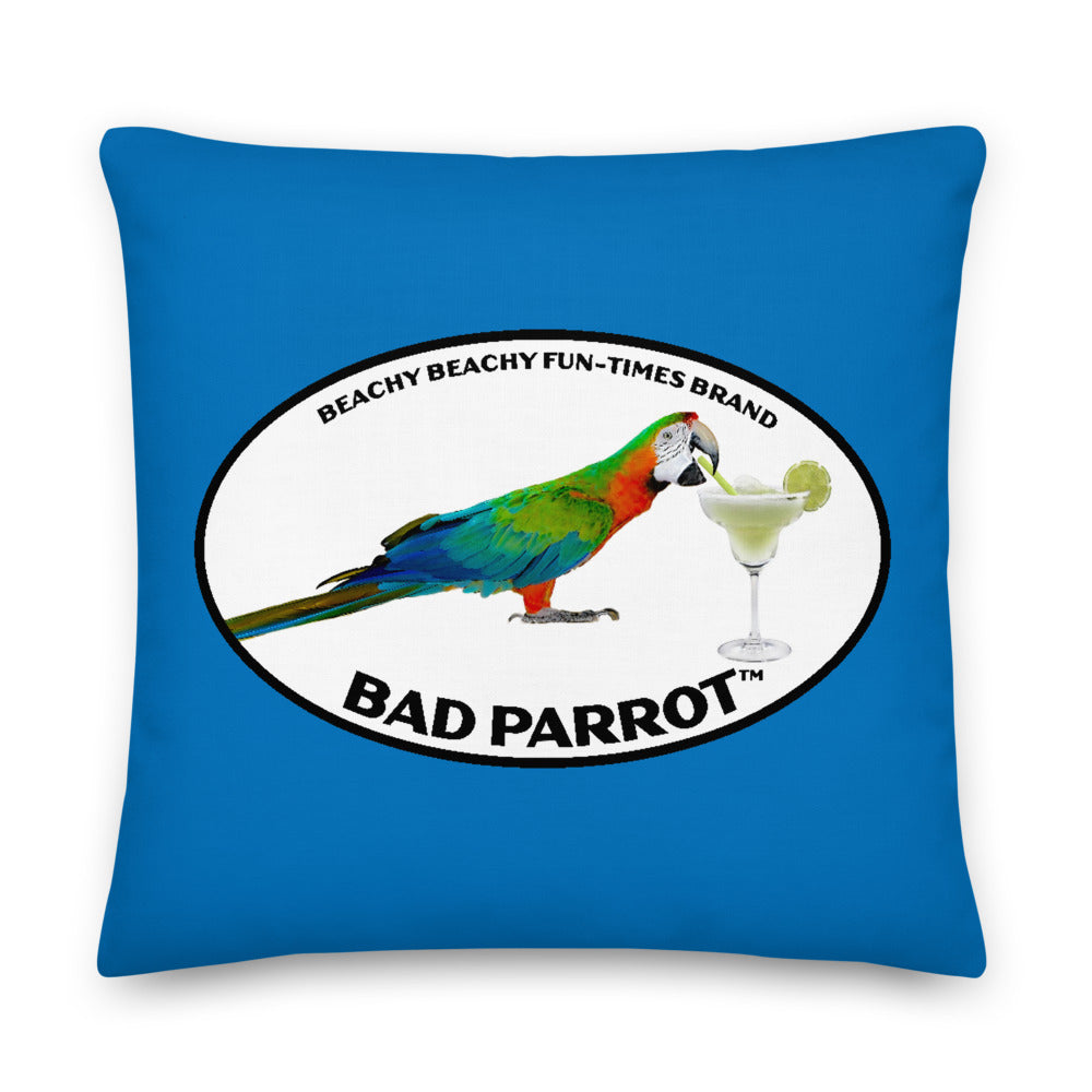 Bad Parrot with Margarita Pillow - 2-Sided Print