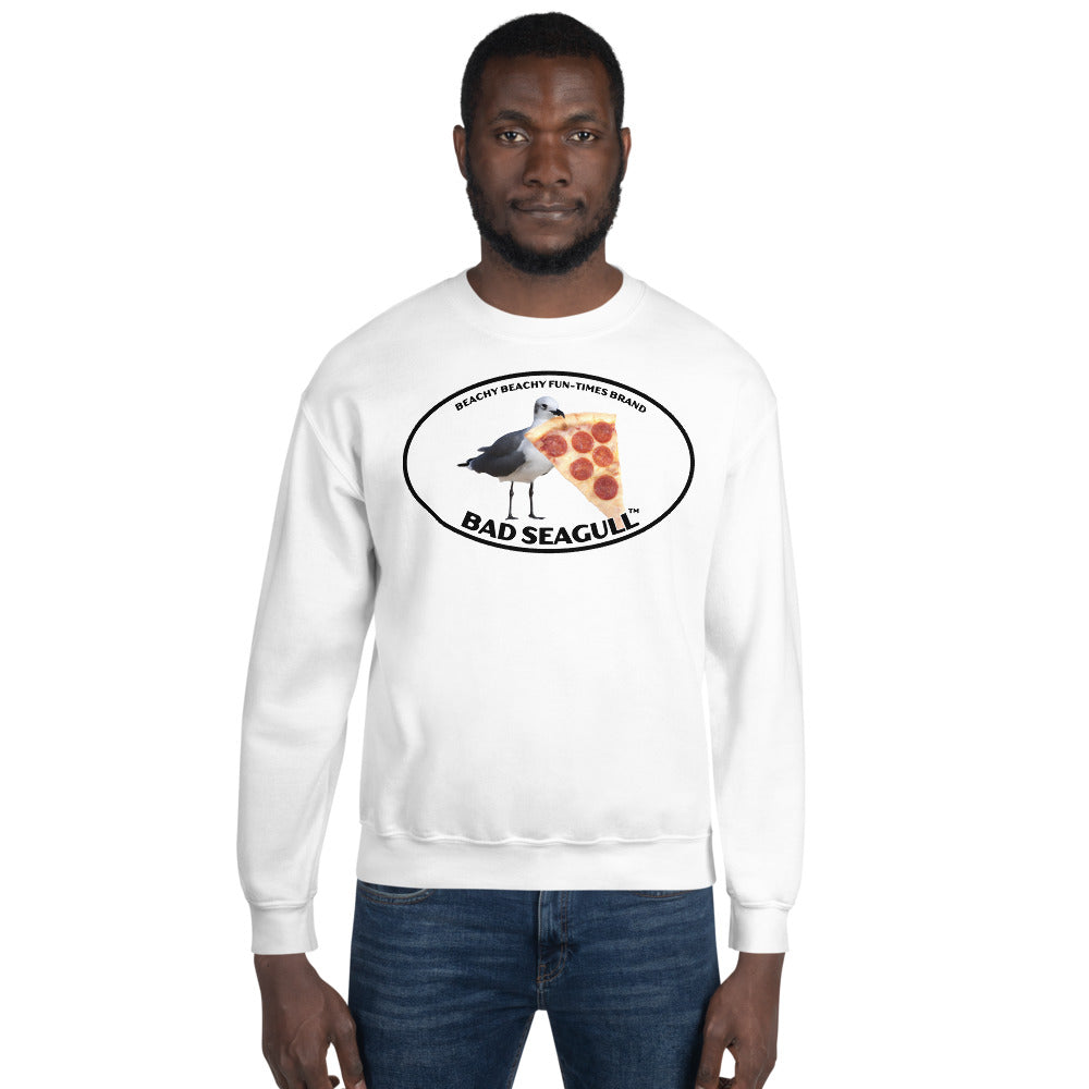 Bad Seagull with Pizza Men/Unisex Sweatshirt