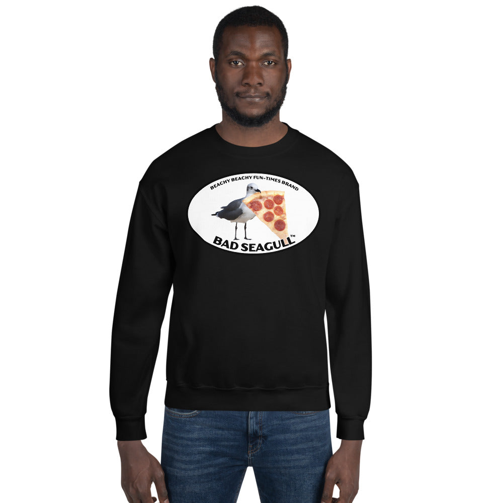 Bad Seagull with Pizza Men/Unisex Sweatshirt