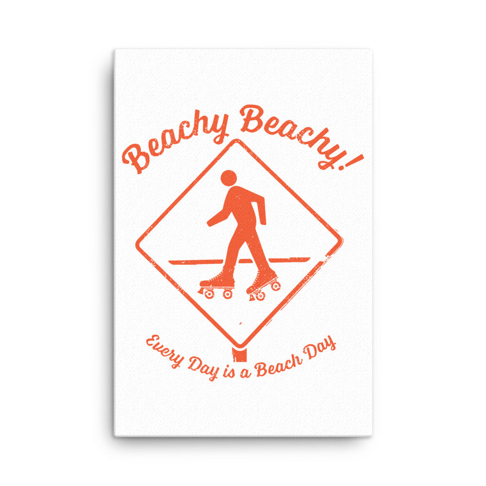 Beachy Beachy Vintage Rollerskater Crossing Canvas Wall Art