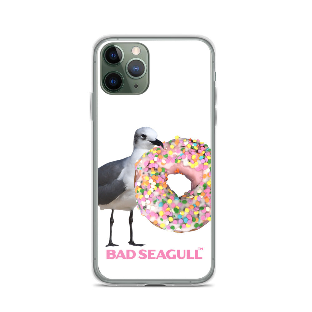 Bad Seagull with Doughnut Extreme-Close-Up iPhone Case