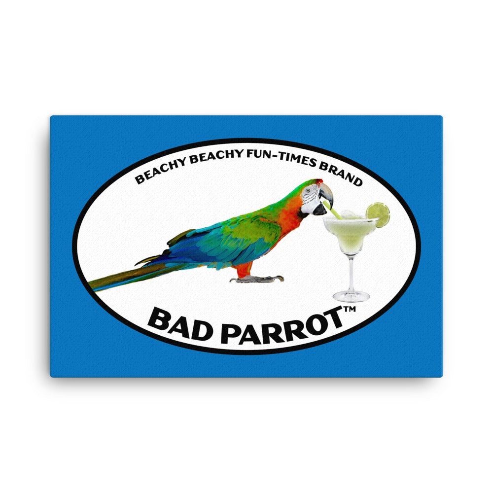Bad Parrot with Margarita Canvas Wall Art