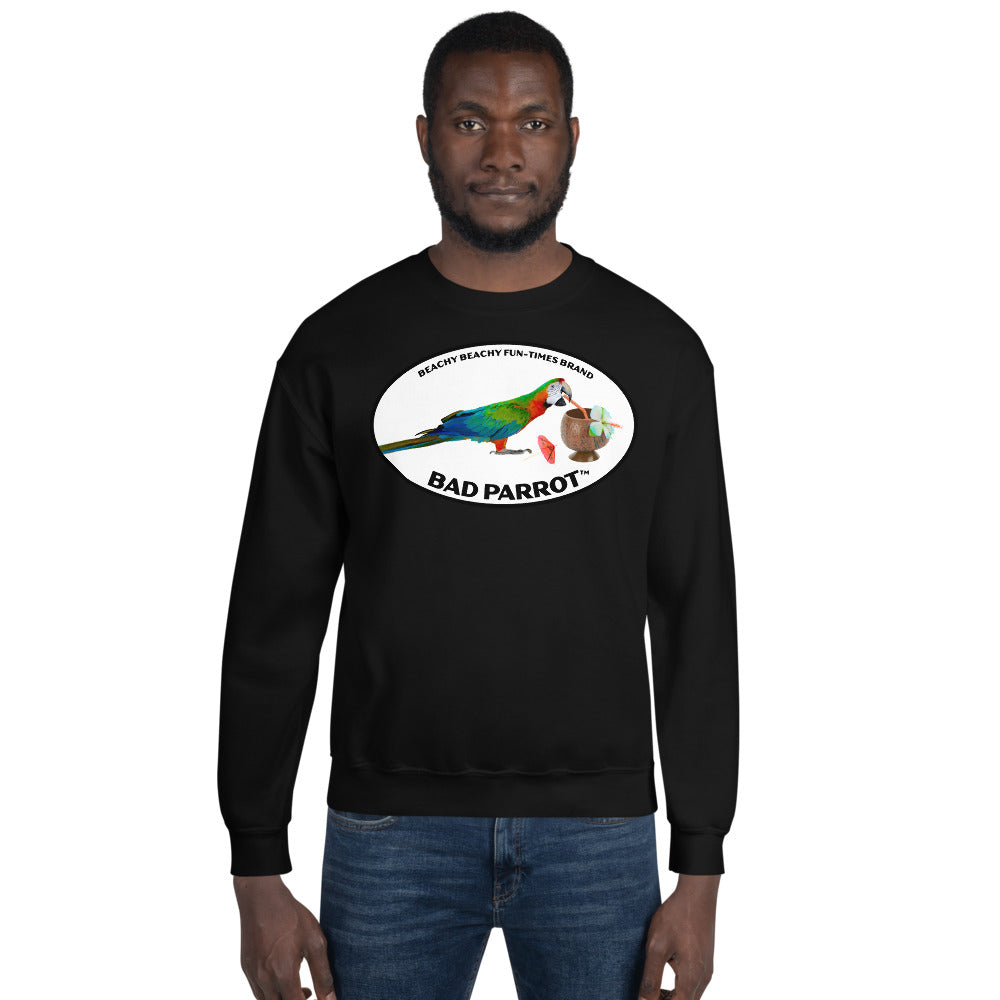 Bad Parrot with Coconut Boat Drink Men/Unisex Sweatshirt