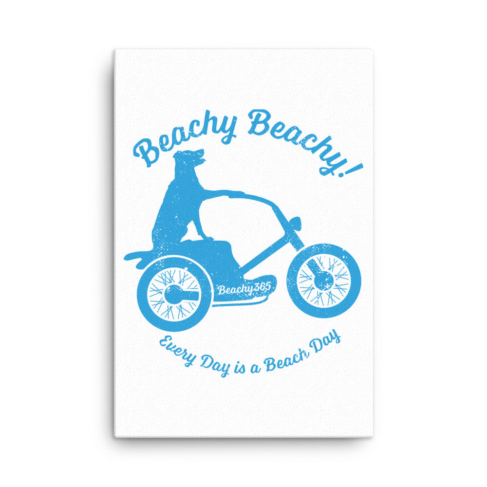 Beachy Beachy Vintage Scooter-Dog Canvas Wall Art