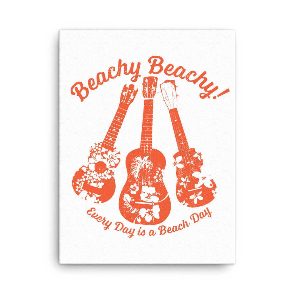 Beachy Beachy Vintage Ukuleles Canvas Wall Art
