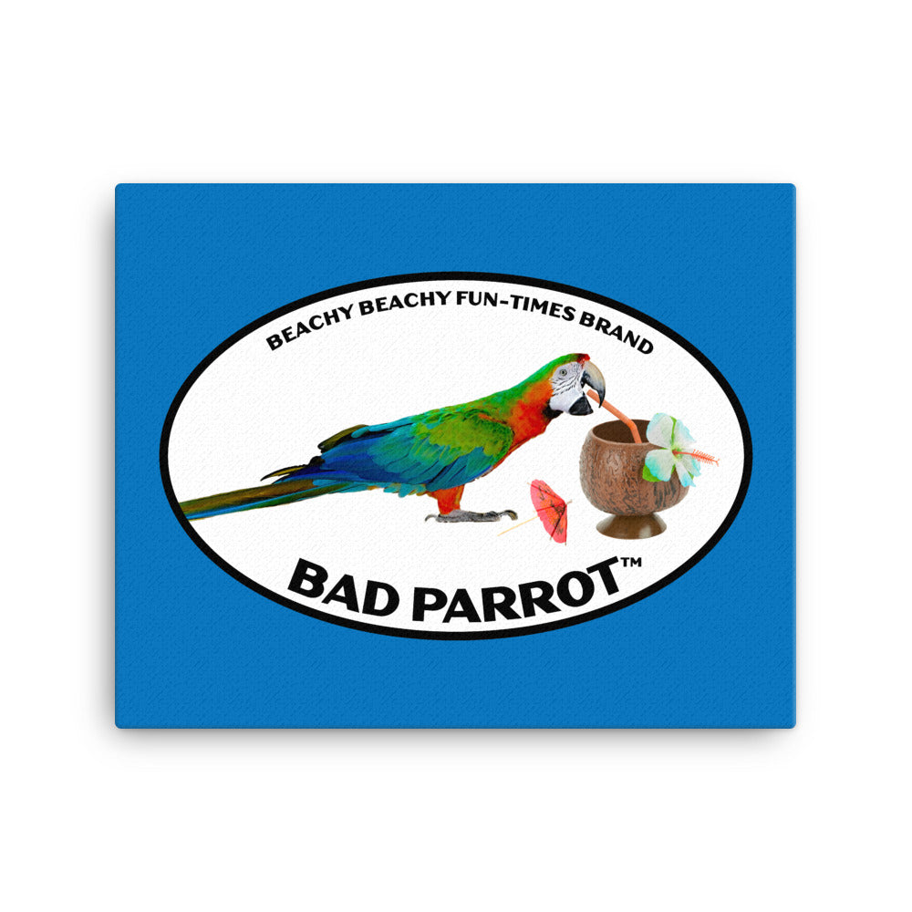 Bad Parrot with Coconut Cup Boat Drink Canvas Wall Art