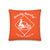 Beachy Beachy Vintage Scooter-Dog Crossing on Orange Pillow - 2-Sided Print