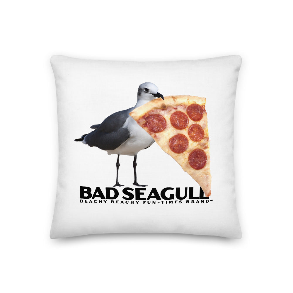 Bad Seagull Jumbo Pizza Logo Pillow - 2-Sided Print