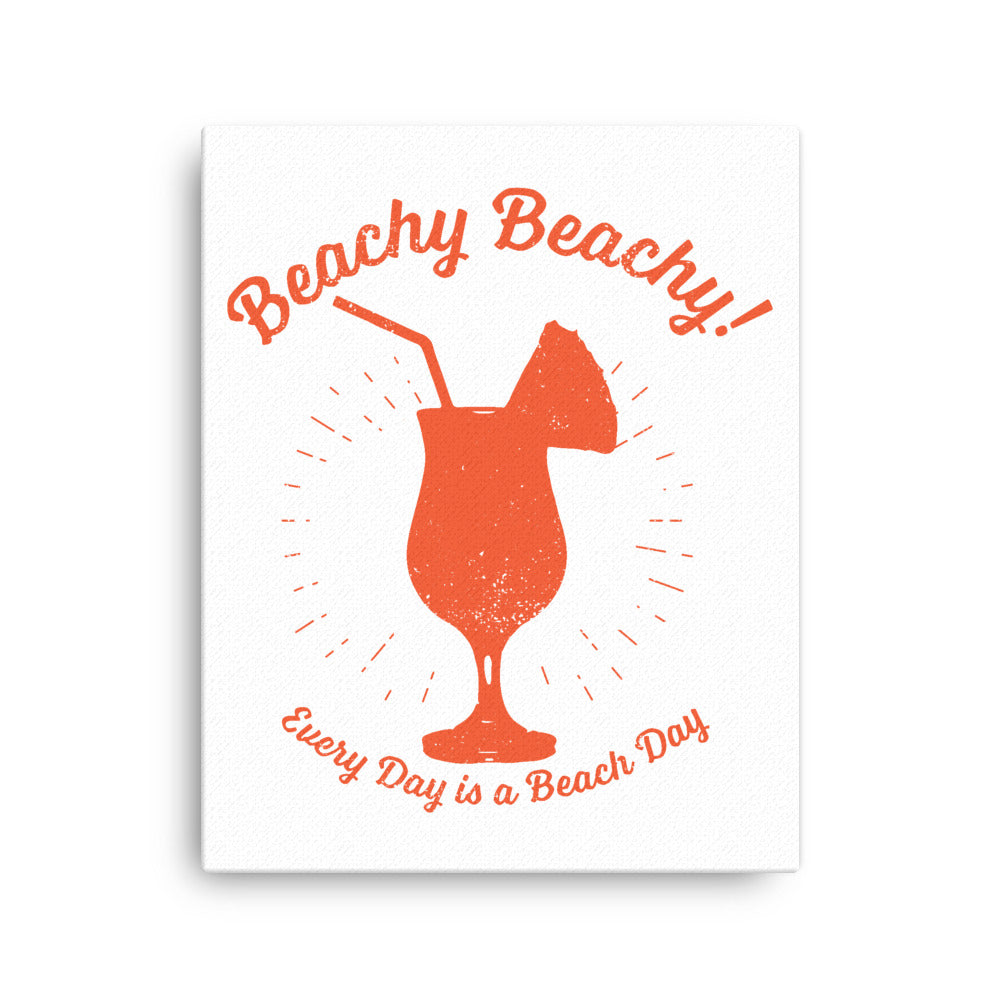 Beachy Beachy Vintage Tropical Boat Drink Canvas Wall Art