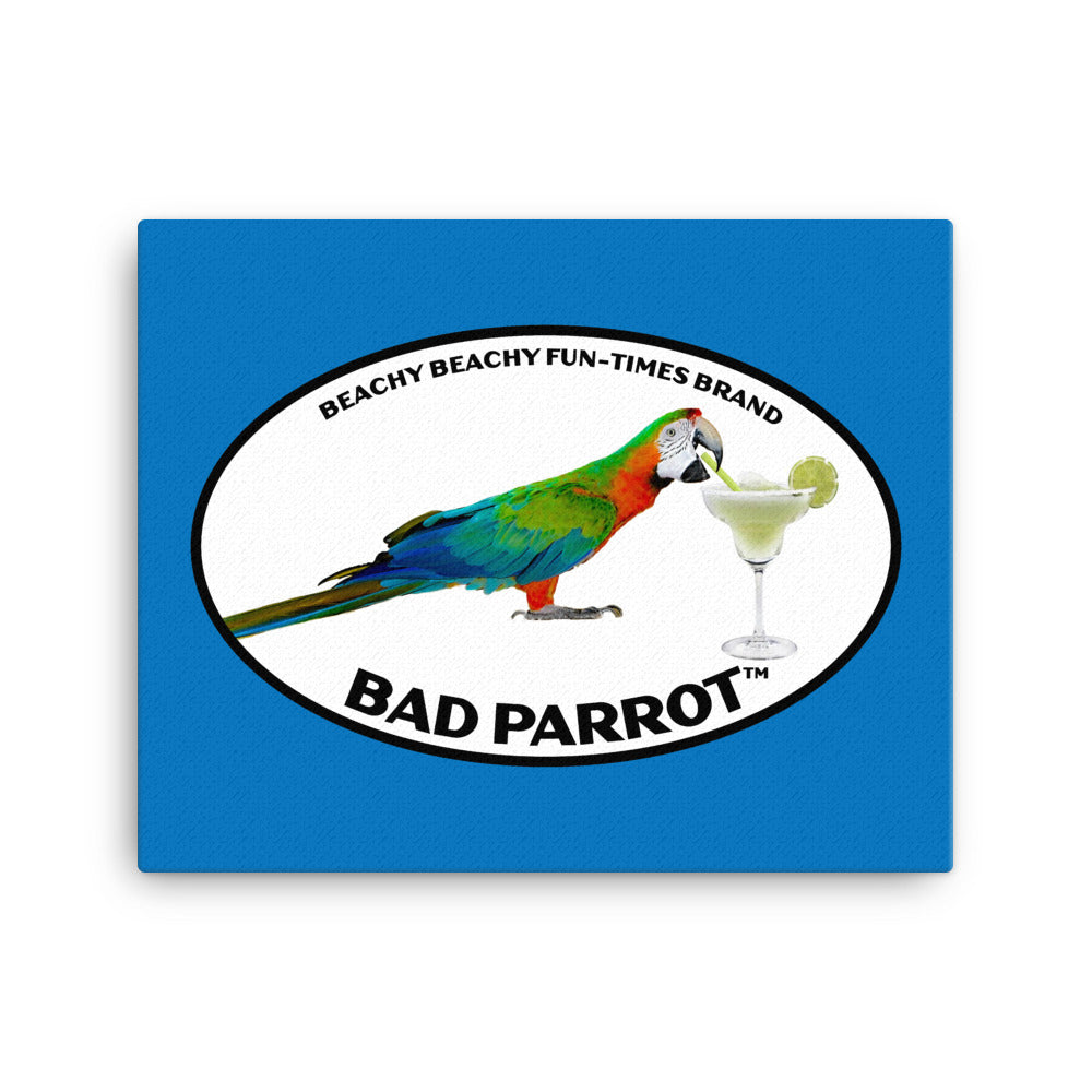 Bad Parrot with Margarita Canvas Wall Art