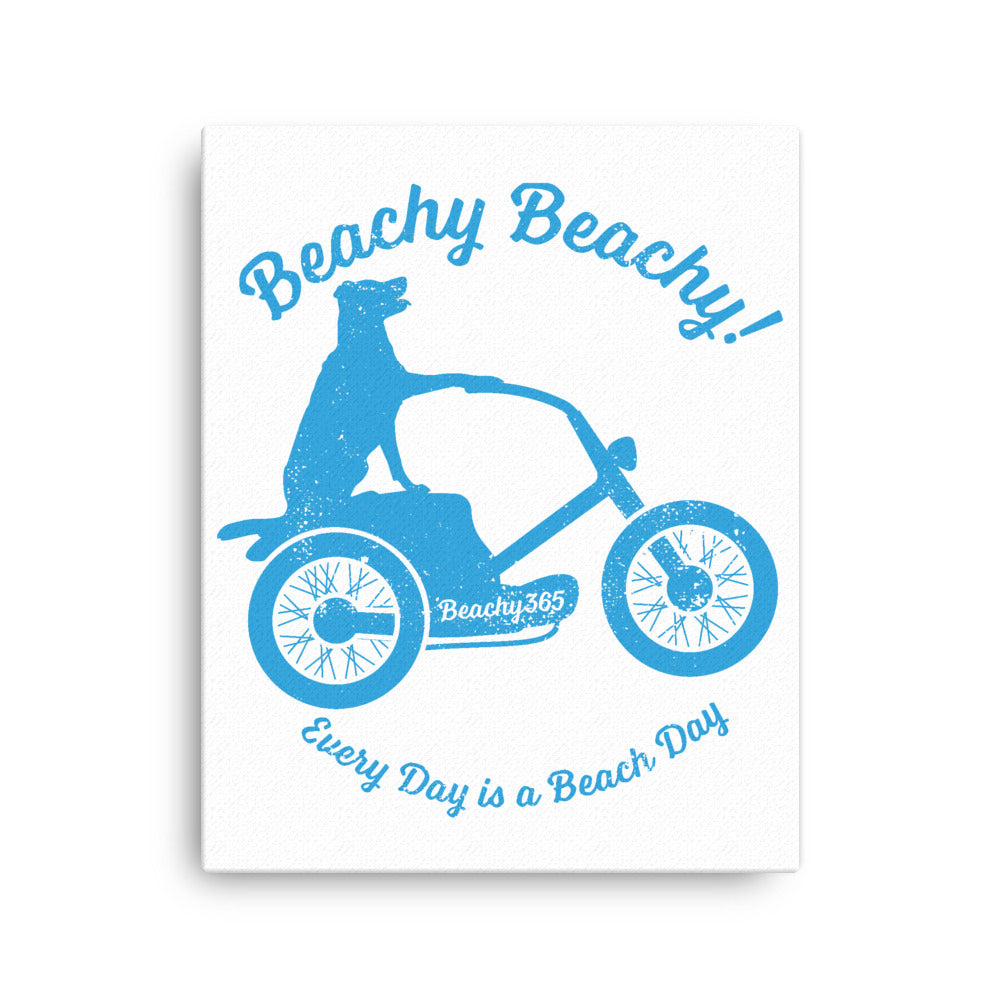 Beachy Beachy Vintage Scooter-Dog Canvas Wall Art