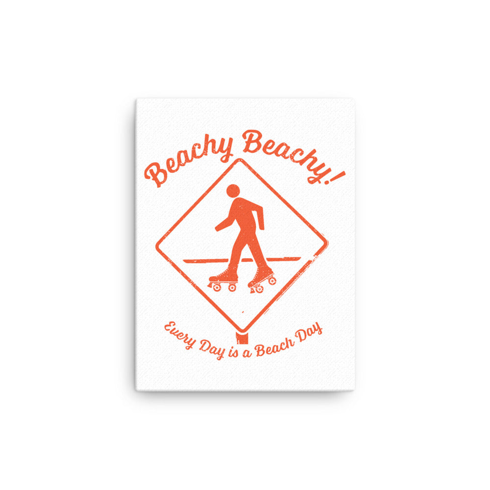 Beachy Beachy Vintage Rollerskater Crossing Canvas Wall Art