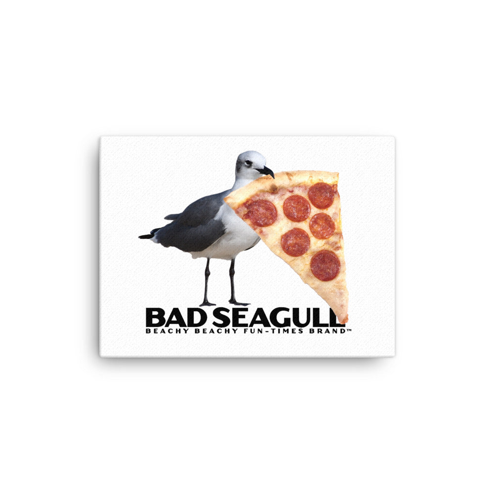 Bad Seagull Jumbo Pizza Logo Canvas Wall Art