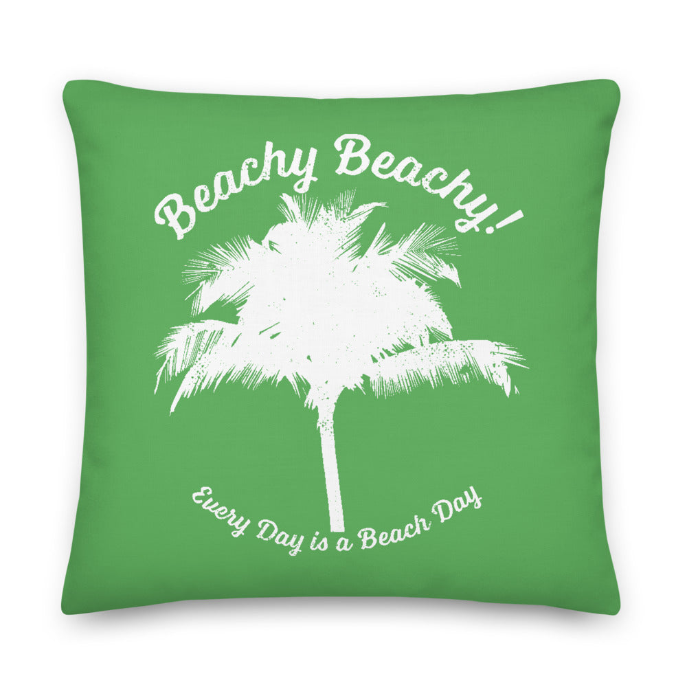 Beachy Beachy Vintage Palm Tree on Green Pillow - 2-Sided Print