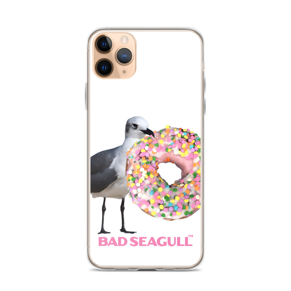 Bad Seagull with Doughnut Extreme-Close-Up iPhone Case
