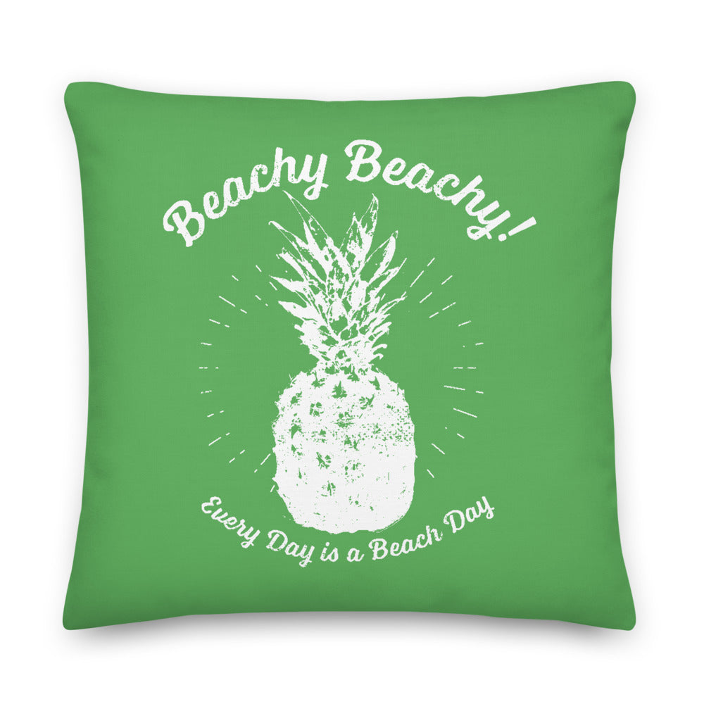Beachy Beachy Vintage Pineapple on Green Pillow - 2-Sided Print
