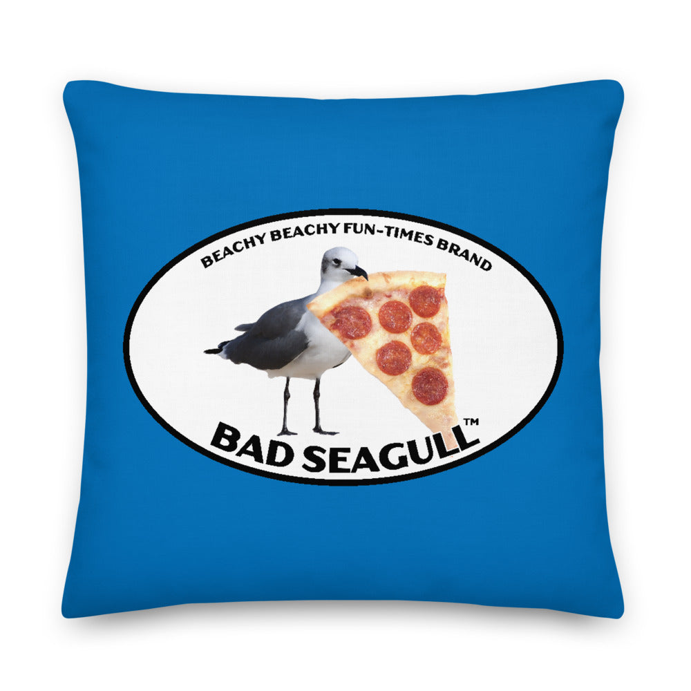 Bad Seagull with Pizza Pillow - 2-Sided Print