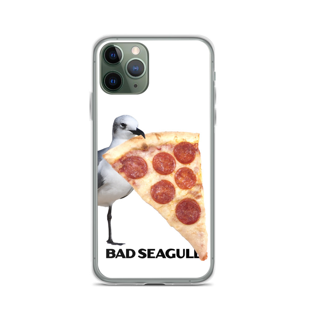 Bad Seagull with Pizza Extreme-Close-Up iPhone Case