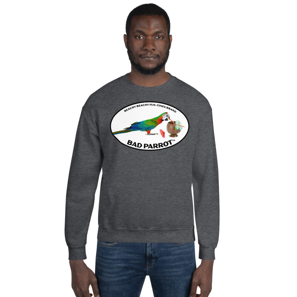 Bad Parrot with Coconut Boat Drink Men/Unisex Sweatshirt