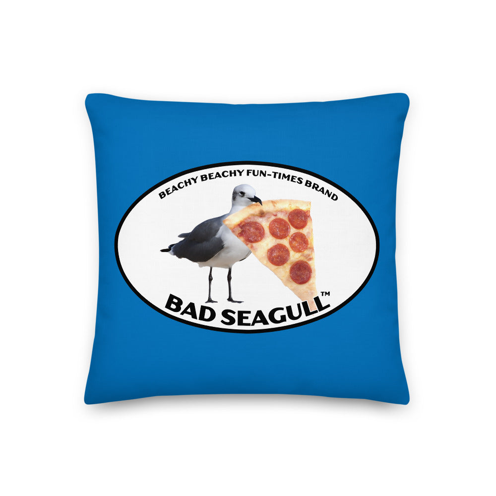 Bad Seagull with Pizza Pillow - 2-Sided Print