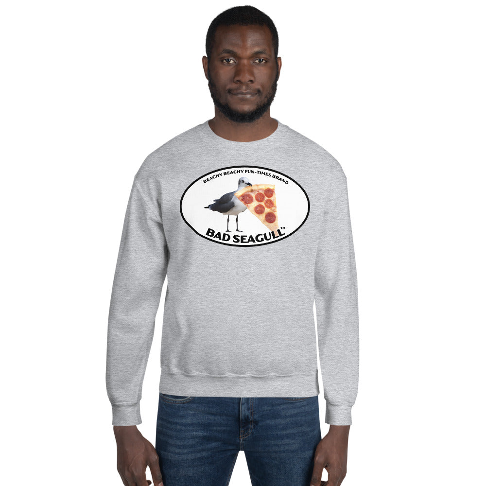 Bad Seagull with Pizza Men/Unisex Sweatshirt