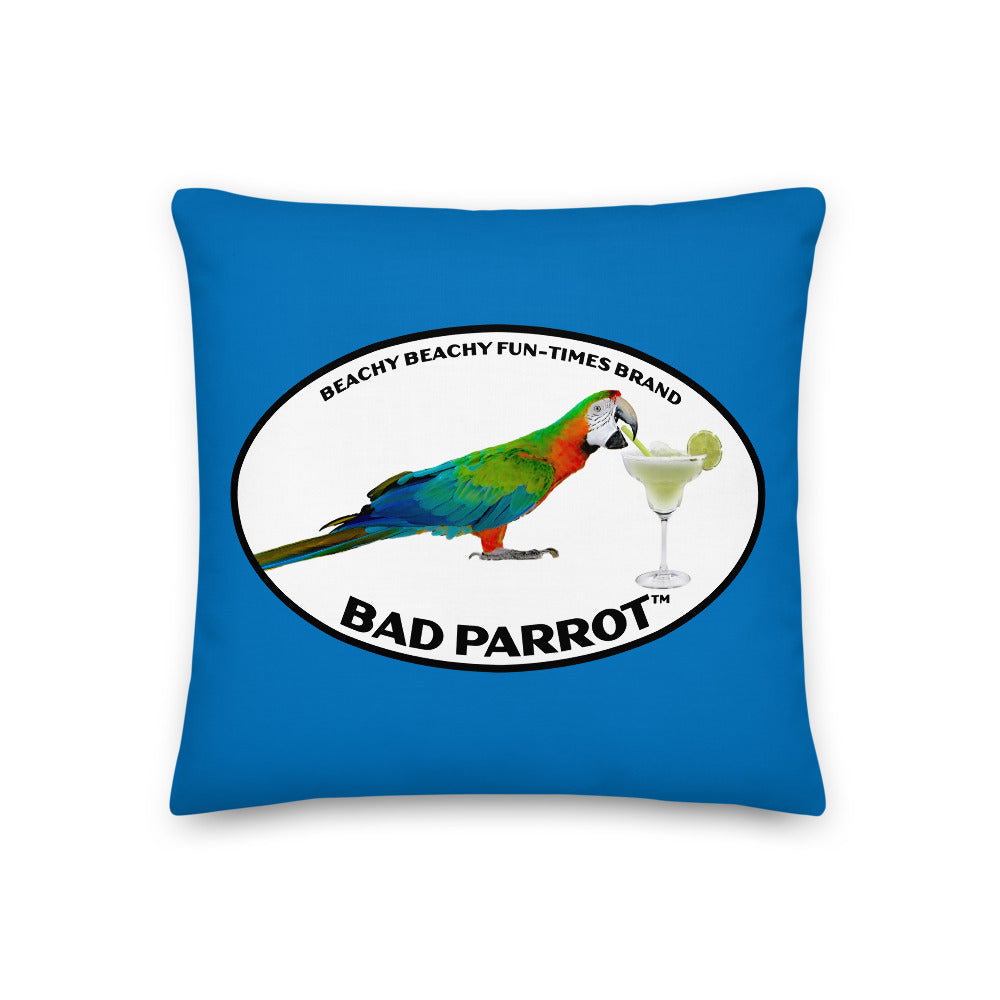 Bad Parrot with Margarita Pillow - 2-Sided Print