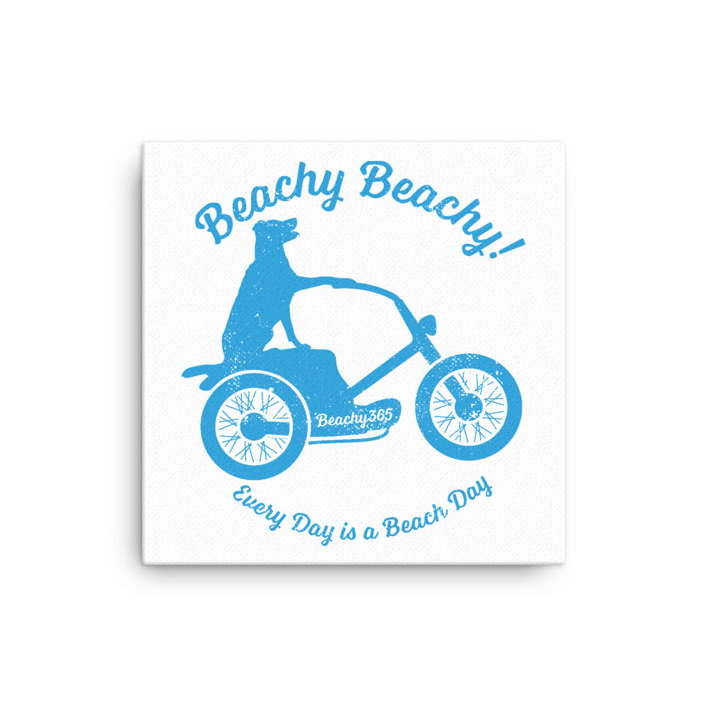 Beachy Beachy Vintage Scooter-Dog Canvas Wall Art