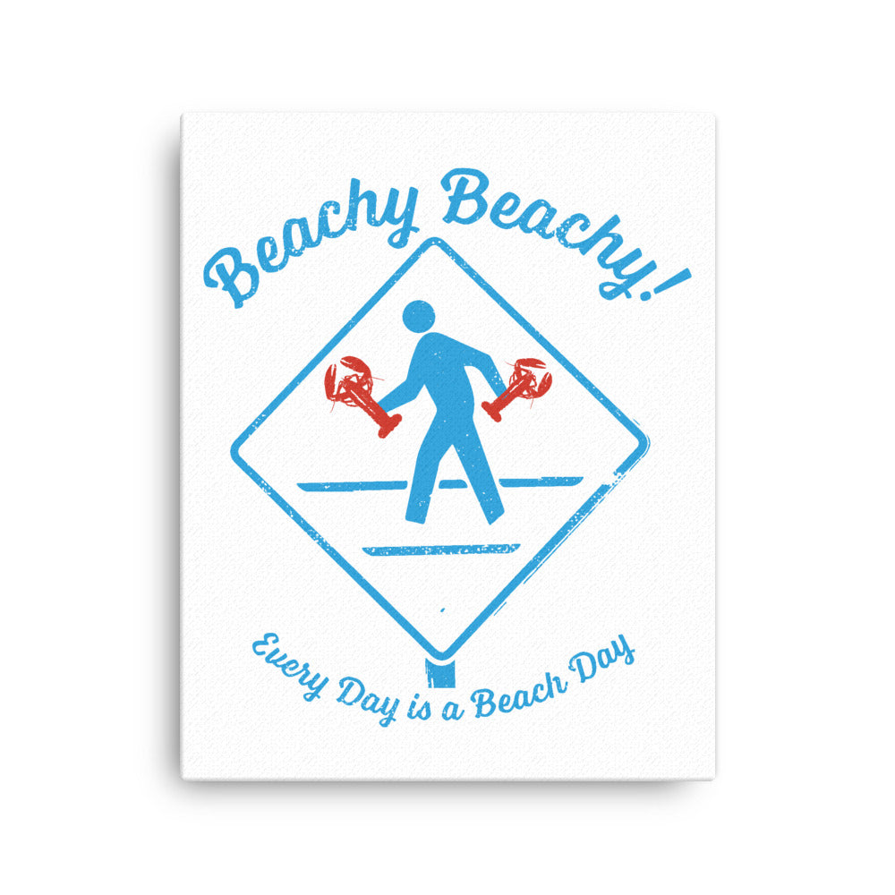 Beachy Beachy Vintage Lobsterman Crossing Canvas Wall Art