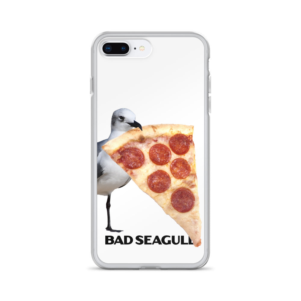 Bad Seagull with Pizza Extreme-Close-Up iPhone Case