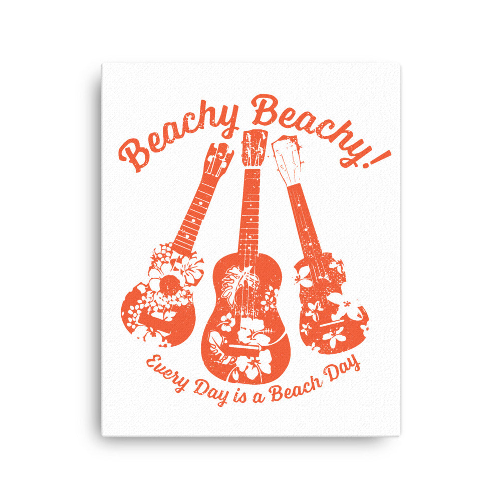 Beachy Beachy Vintage Ukuleles Canvas Wall Art