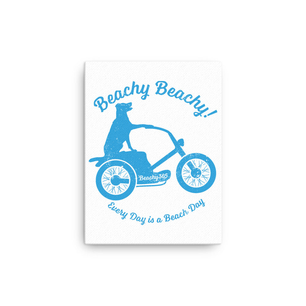 Beachy Beachy Vintage Scooter-Dog Canvas Wall Art