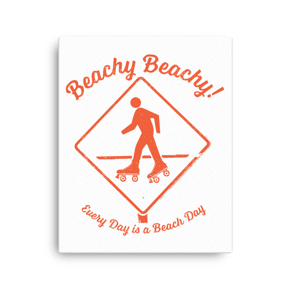 Beachy Beachy Vintage Rollerskater Crossing Canvas Wall Art