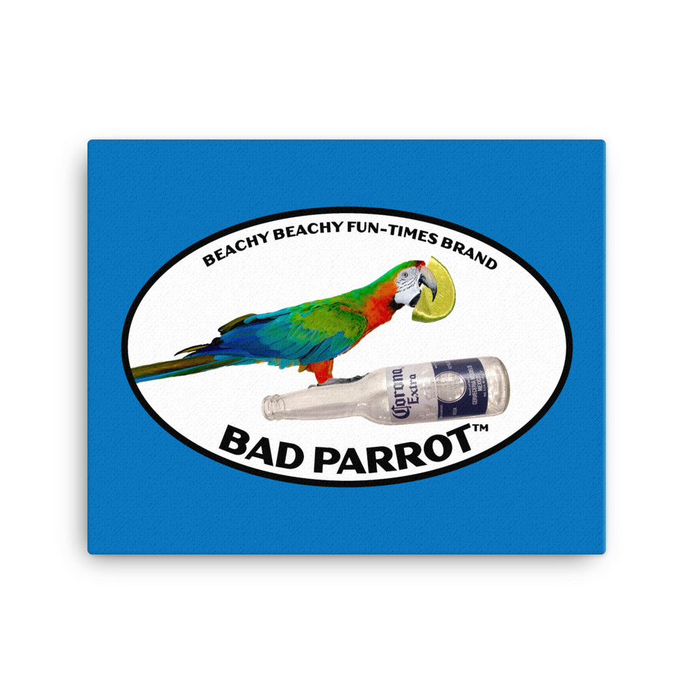 Bad Parrot with Beer and Lime Canvas Wall Art